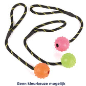 Happy Pet Tough Toys Bal Studded Aan Touw Rubber 22X6X6 Cm