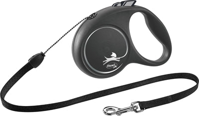 Flexi Rollijn Black Design Cord Zwart  M 5 Mtr Tot 20 Kg