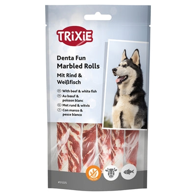 Trixie Denta Fun Marbled Beef Chewing Rolls 17 Cm 3 St 140 Gr