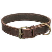 Trixie Halsband Hond Rustic Vetleer Donkerbruin 48-56X3 Cm