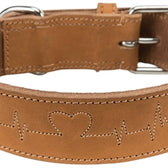Trixie Halsband Hond Rustic Vetleer Heartbeat Bruin 55-65X4 Cm