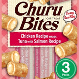Inaba Churu Bites Cat Chicken Recipe Wraps Tuna With Salmon Recipe 3X10 Gr