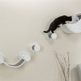 Trixie Katten Klimset Voor Aan De Muur 4 Klimplekken Wit / Grijs 78X30X30 Cm