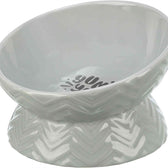 Trixie Verhoogde Voerbak / Waterbak Keramiek Grijs 350 Ml 17 Cm