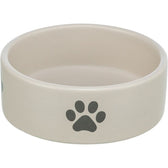 Trixie Voerbak / Drinkbak Hond Pootmotief Keramiek Lichtgrijs / Grijs 800 Ml 16 Cm