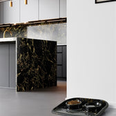 Savic Butler Voerbak En Drinkbak Met Plateau Marble Zwart / Goud 45X36X8 Cm 2X300 Ml