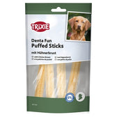 Trixie Denta Fun Puffed Sticks Met Kippenborst 40 Gr